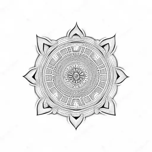 Hindu Pattern Inside A Circle