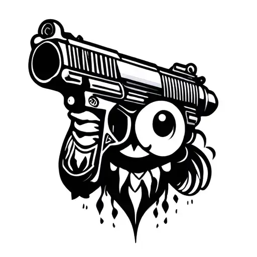 Cute Character With Gungester Gun