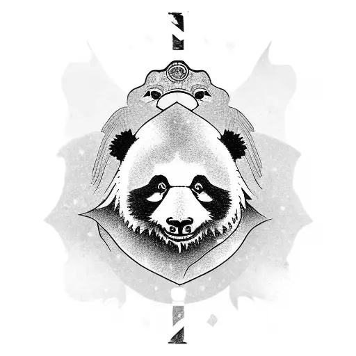 An Eagle Totem On Top Of A Panda Totem On Top Of A Mammoth Totem