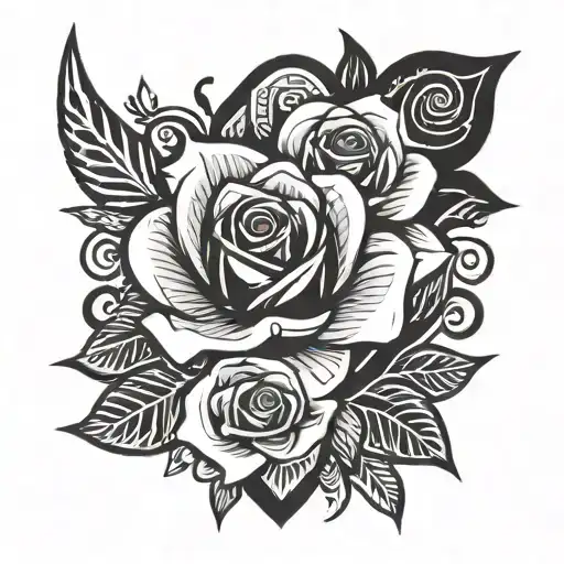 Knife And Rose Blooming