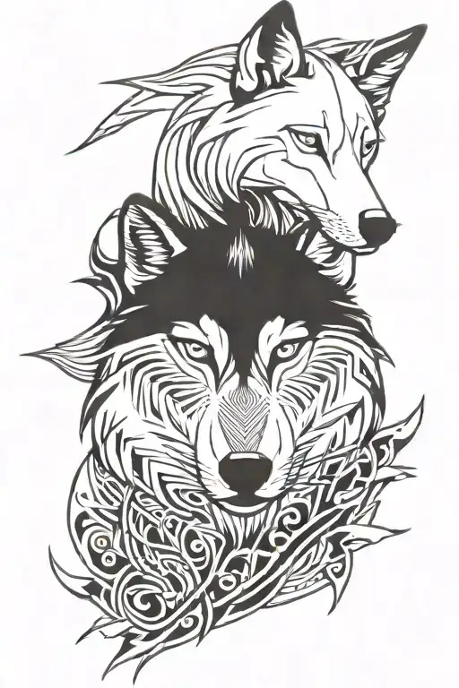 Wolf Looking Straight Forward