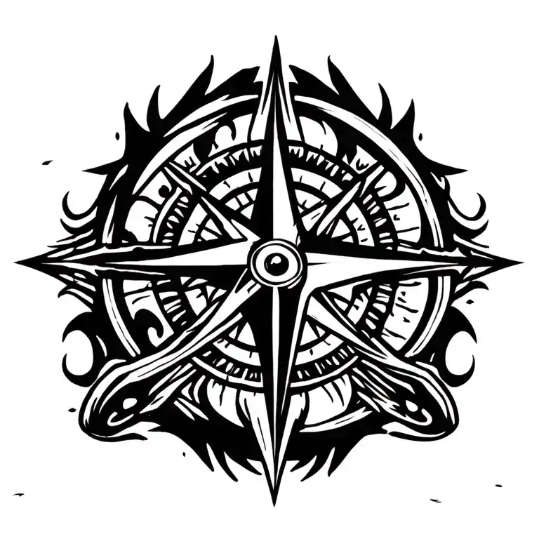 Trident With A Compass Spine