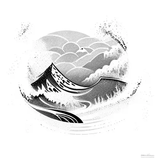 Surf And Mountain Mixed Together