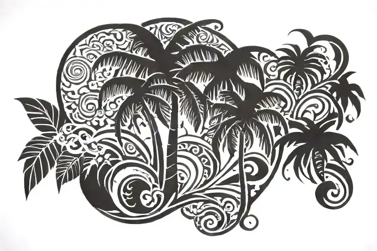 Tribal And Palm Tree