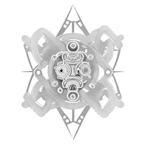 Intricate Watch Gears Intertwined With A Silhouette Of A Dog