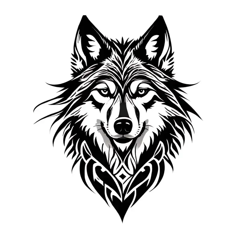 Wolf Blended By Maori Arm Sleeve