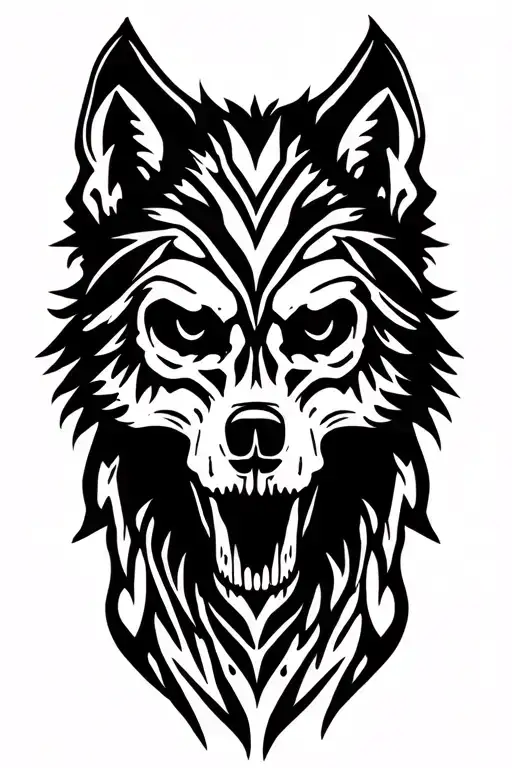 Skull And Wolf