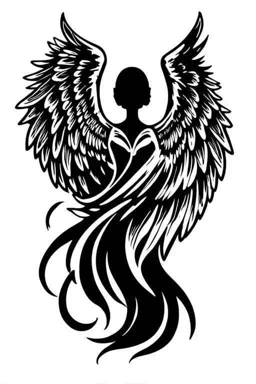 Halftone Style Angel Wings