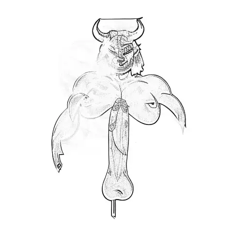 A Female Devil With Horns