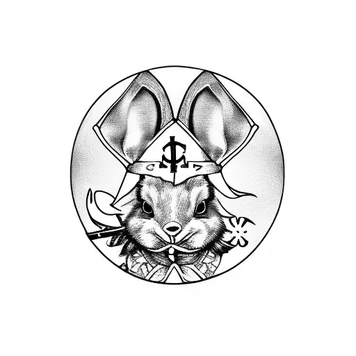 A Pirate Rabbit With Carrots Crossing Like Swords Underneath