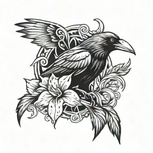 Raven Holding Bearded Iris