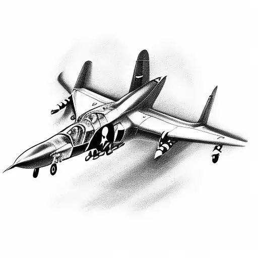 De Havilland Vampire T55 In Front Of A Tribal Background