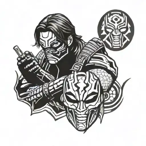 Marvel Winter Soldier In Half Face Mask