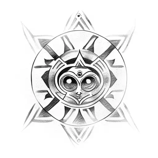 Tribal Pisces With An Airies Head In The Middle