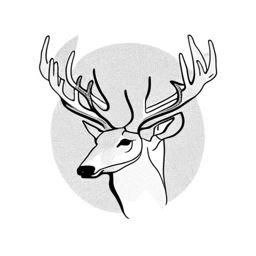 A Minimalist Tattoo Of A Truck With A Deer Silhouette On The Side