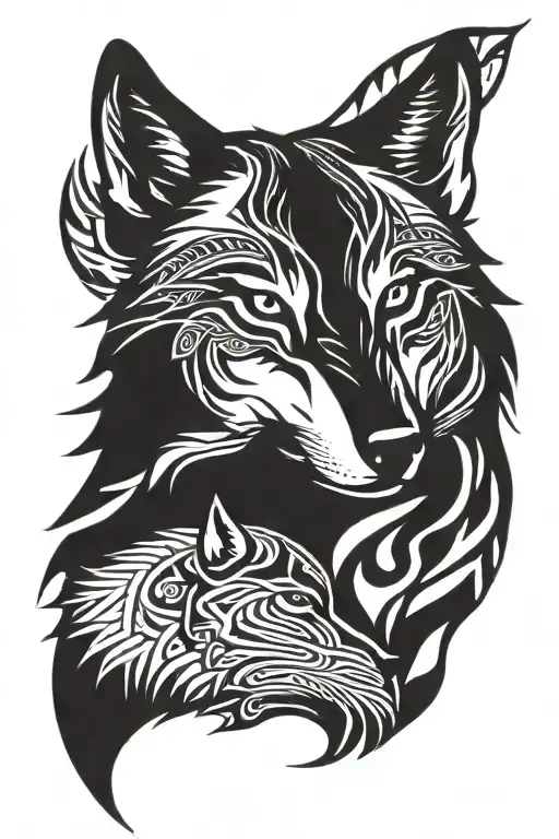 Half Sleeve Wolf Head