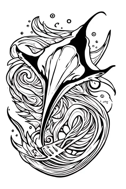 Raie Manta Ray Swimming