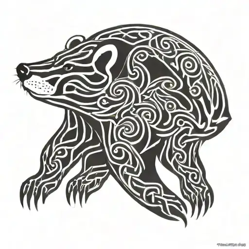 Celtic Knotnwork Badger