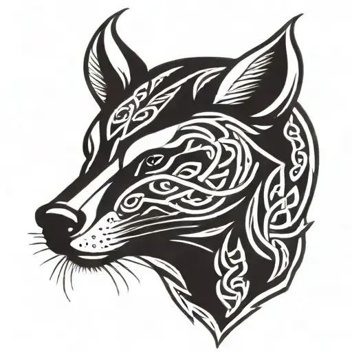 Celtic Knotnwork Badger Warrior