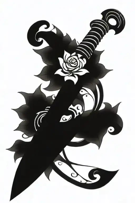 Flowers Wrapped Around A Sword Sternum