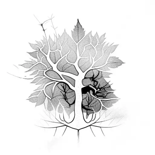 Tree With Spiders As Leafs