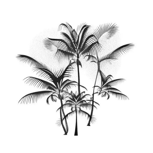 Tropical Plants With Palm Tree