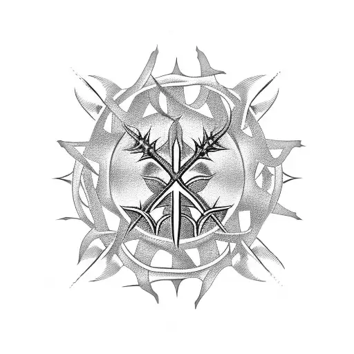 Crown Of Thorns In The Shape Of A Cross