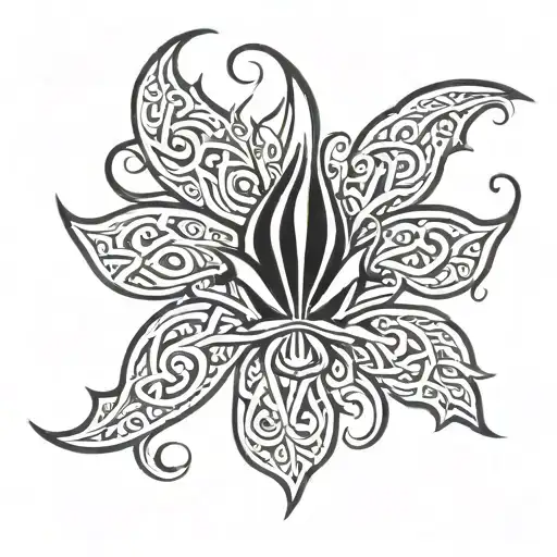 Fleur De Lis With A Scottish Thistle In A Celtic Knot Style