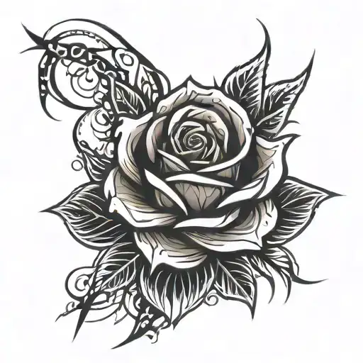 Red Rose With Lightning