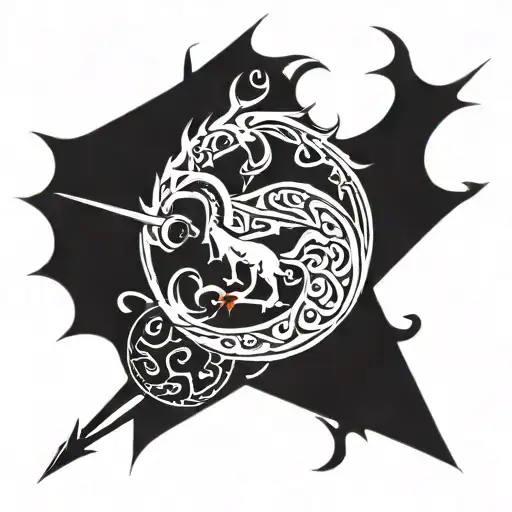 Targaryen Sigil Mixed With Lord Of The Rings Sword