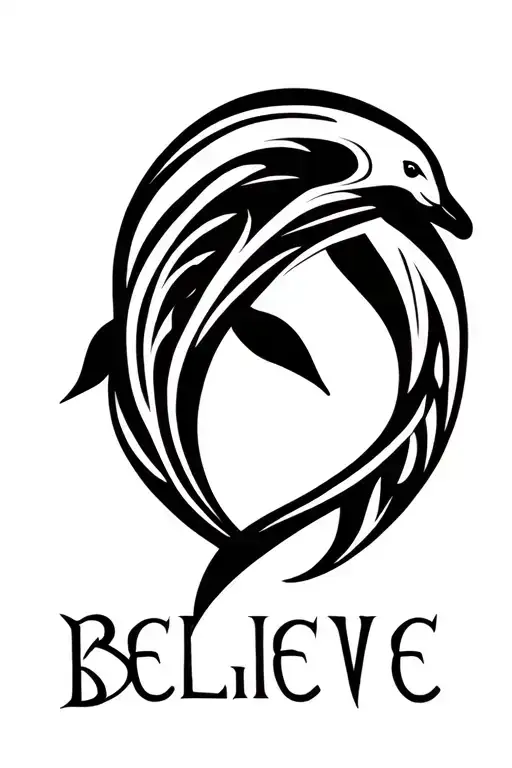 Infinity Symbol Dolphin Believe