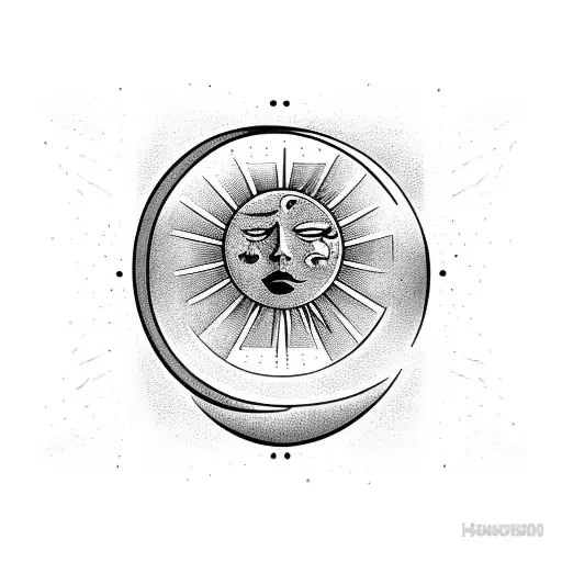 Hourglass With Moon Above And Sun Below