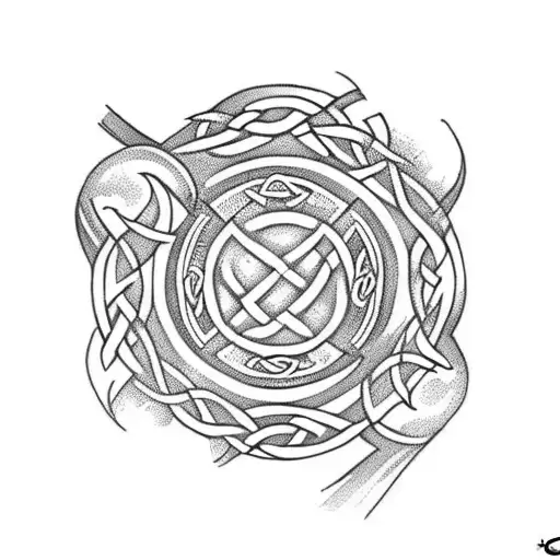 Celtic Knot In With Falcon In The Center