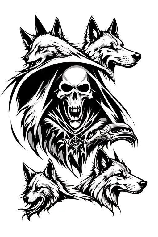 Grim Reaper Holing 3 Wolf's