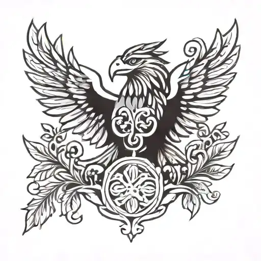 Roman Eagle And Serpent Surrounded By A Laurel Wreath