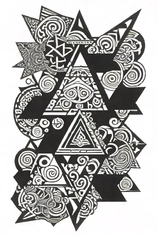 Hawaiian Tribal Tattoo Triangle