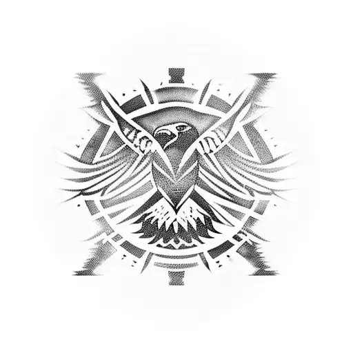 Eagle In Cook Island Traditional Patterns