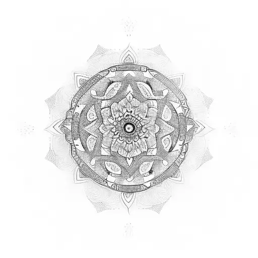 A Mandala Style Tattoo In A Single Line For Men