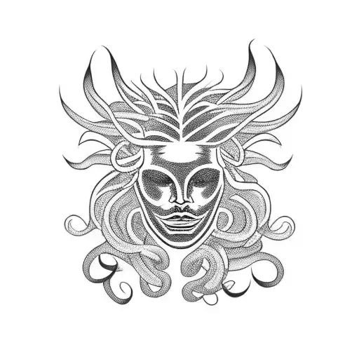 Male Medusa On A Mohawk