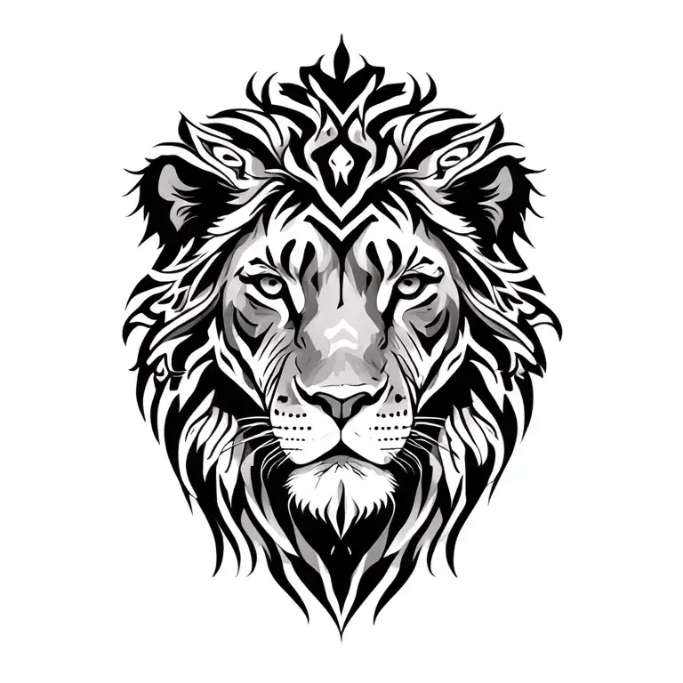 J Lioness Portrait Surrounded By Various