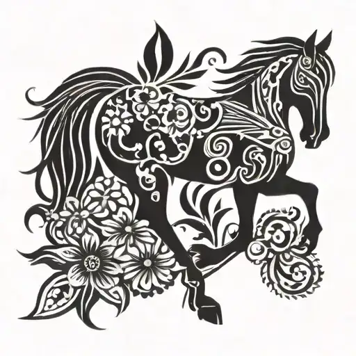 Horse And Flower