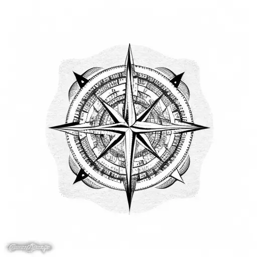 Ocean Wave With A Compass