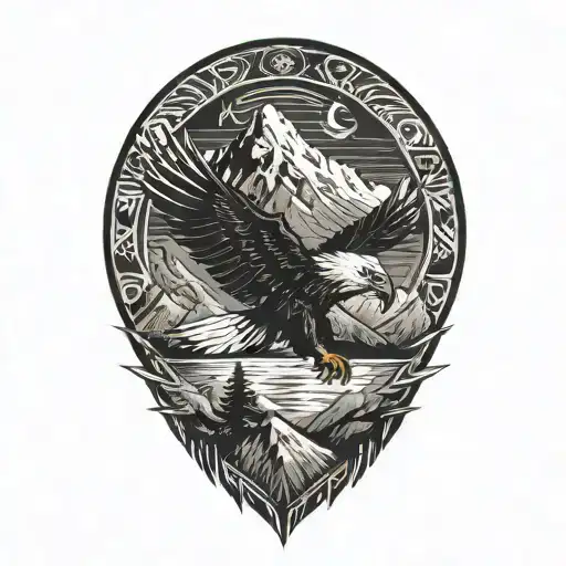 Eagle And Mountain Range