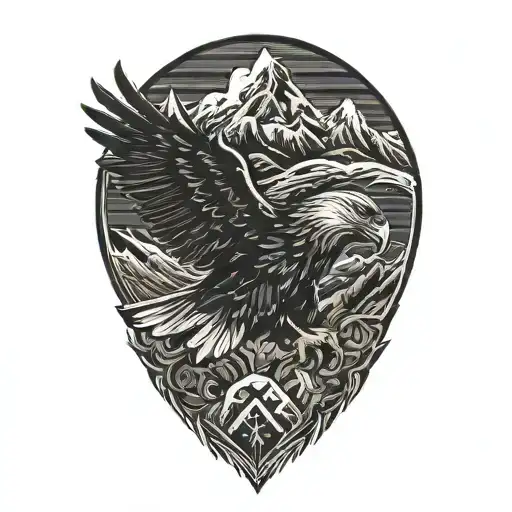 Eagle And Mountain Range