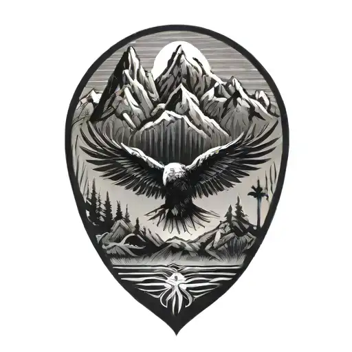 Parents And Eagle And Mountain Peak