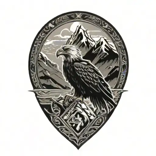 Parents And Eagle And Mountain Peak