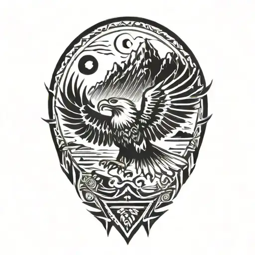 Phillipines And Eagle And Mountain Scene