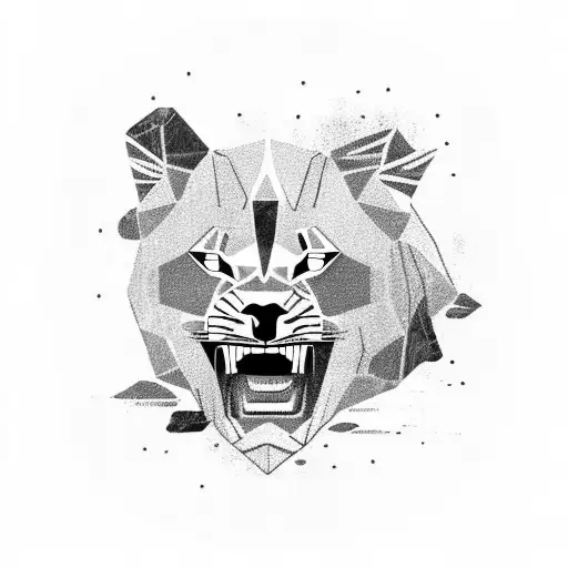 Sleeve With A Lioness Carrying A Lion Cub In Her Teeth