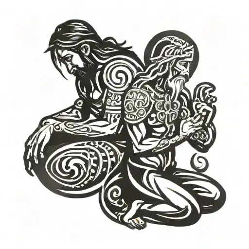 God And Jesus Praying