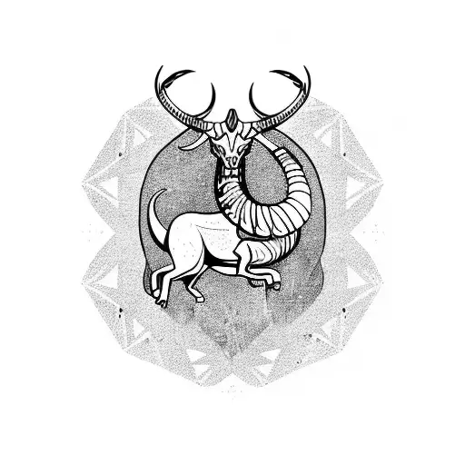 Capricorn And Mountains